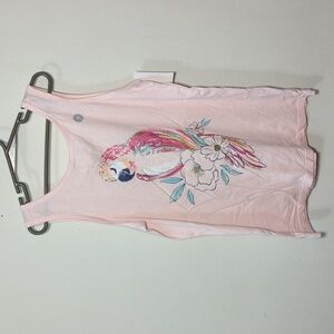 OshKosh B'gosh Light Pink Parrot Tank Top Girls Size 12 NEW